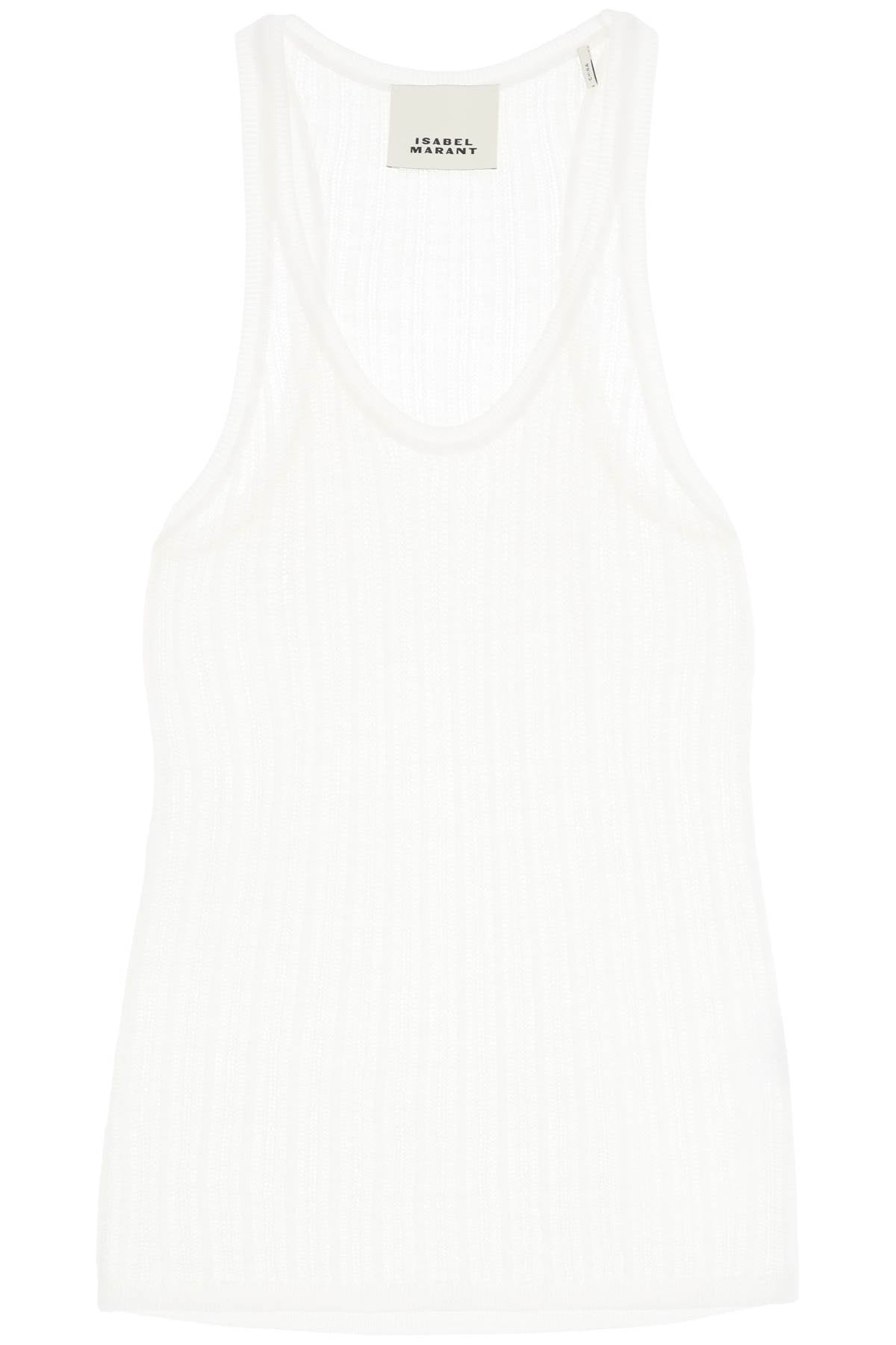 "perforated Knit Top  - White