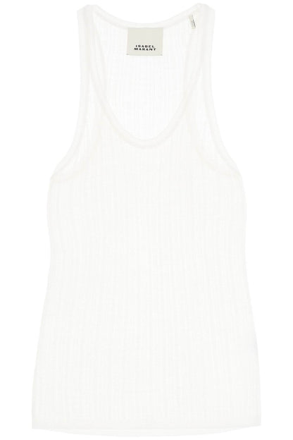 "perforated Knit Top  - White