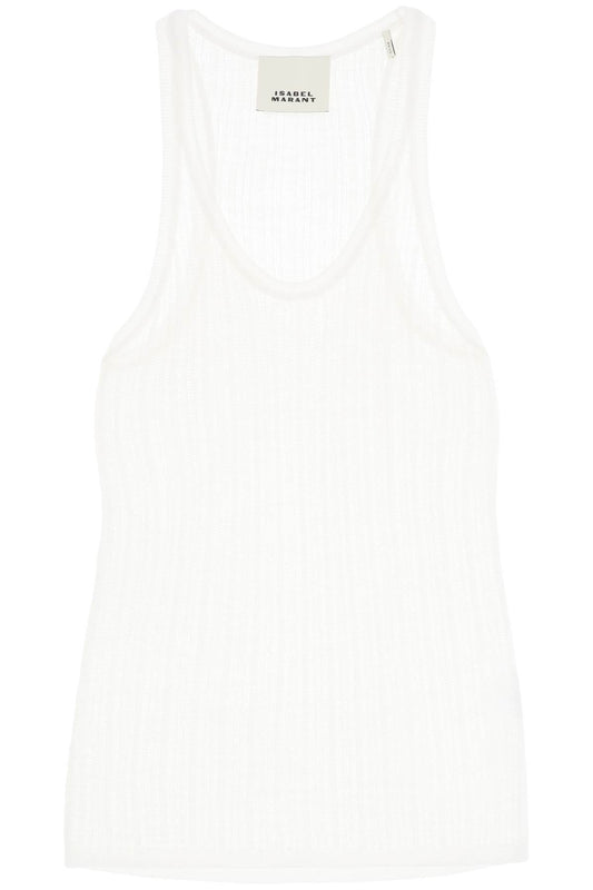 "perforated Knit Top  - White