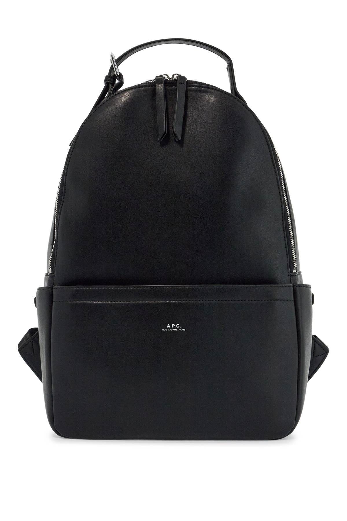 Black Unisex Backpack In Polyurethane With Adjustable Straps  - Black