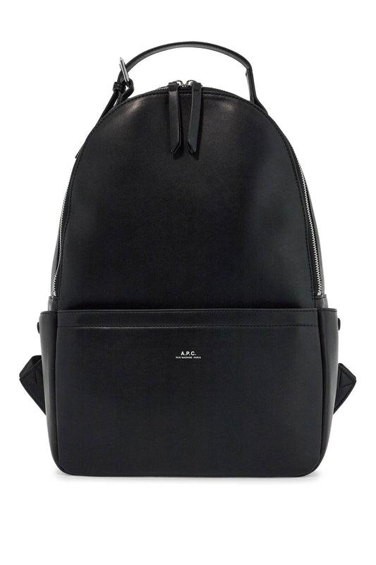 Black Unisex Backpack In Polyurethane With Adjustable Straps  - Black