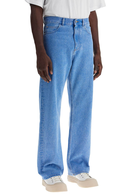 Straight Leg Organic Denim Jeans  - Blue