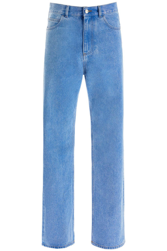 Straight Leg Organic Denim Jeans  - Blue