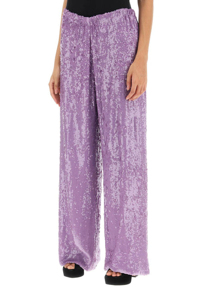 Puvis Sequined Pants  - Purple