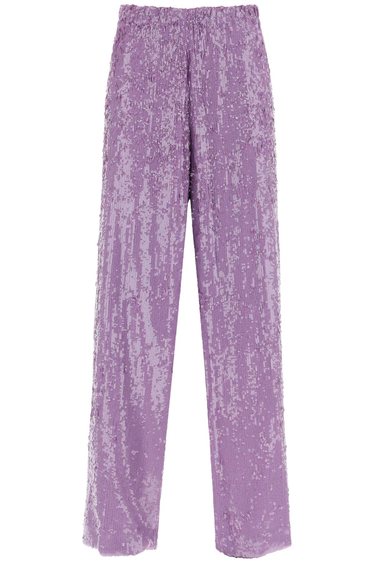 Puvis Sequined Pants  - Purple