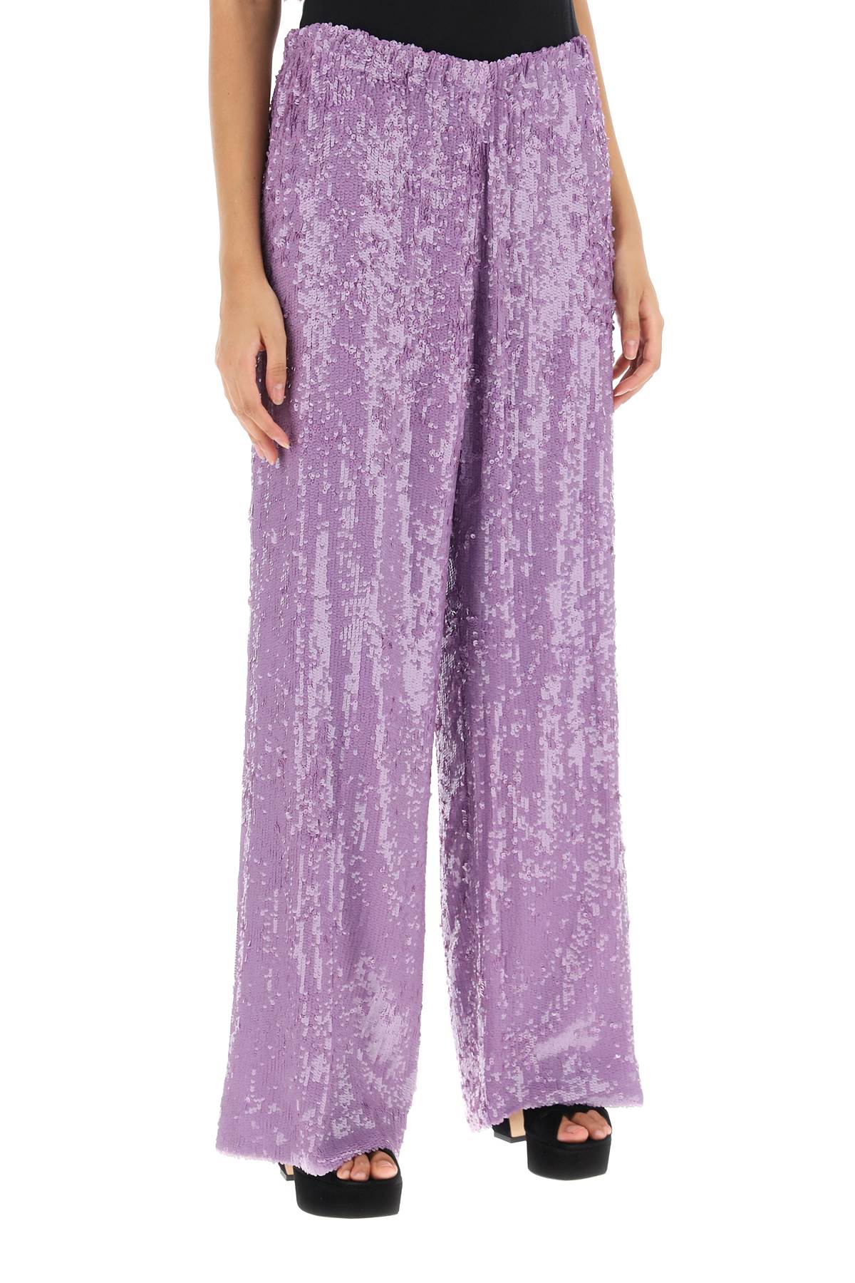 Puvis Sequined Pants  - Purple