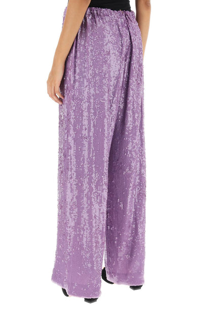 Puvis Sequined Pants  - Purple