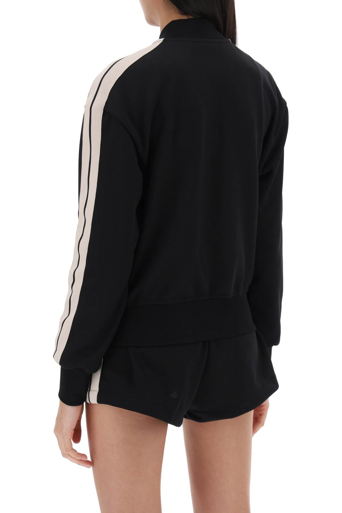 Track Sweatshirt With Contrast Bands  - Black