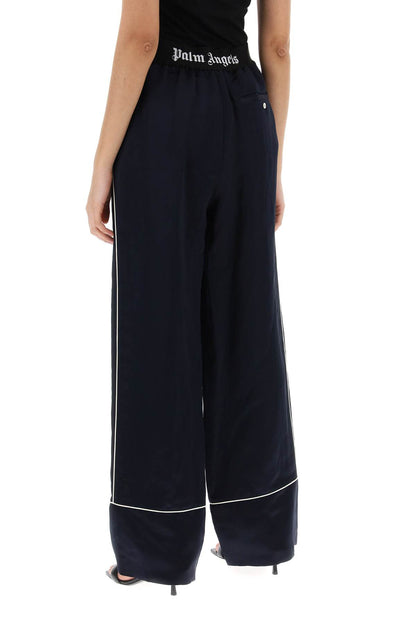 Satin Pajama Pants For  - Blue