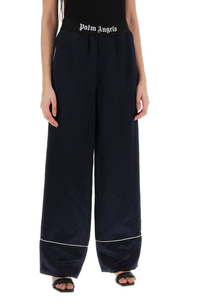 Satin Pajama Pants For  - Blue