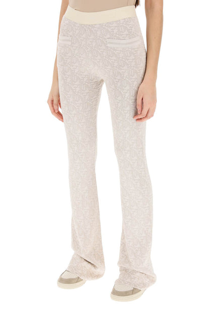 Monogram Pants In Lurex Knit  - Neutro