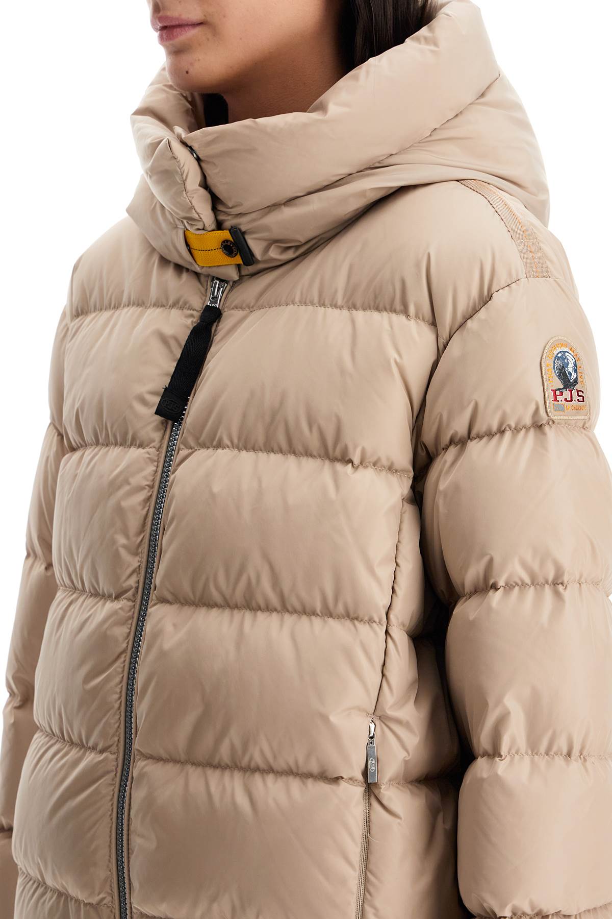 Short Down Jacket With Hood Jinny  - Beige