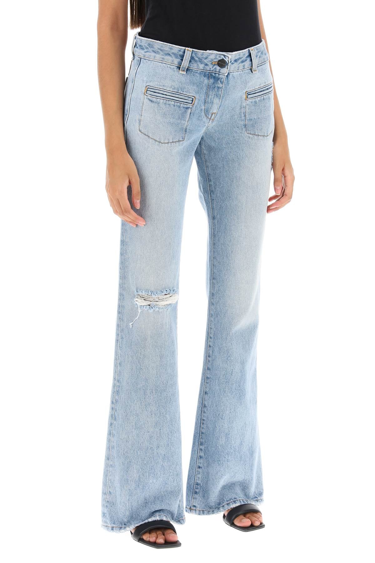 Low-rise Waist Bootcut Jeans  - Celeste