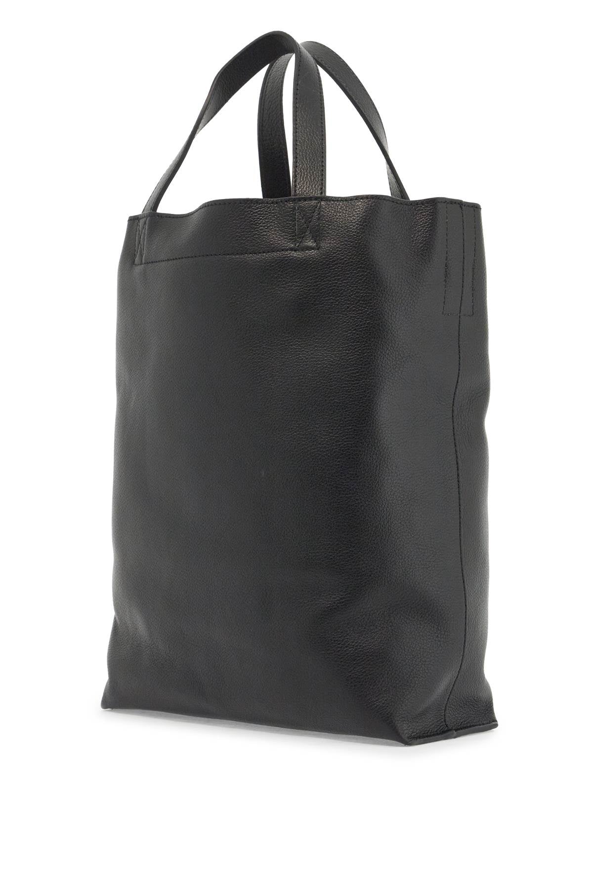 Maiko Medium Leather Tote Bag  - Black