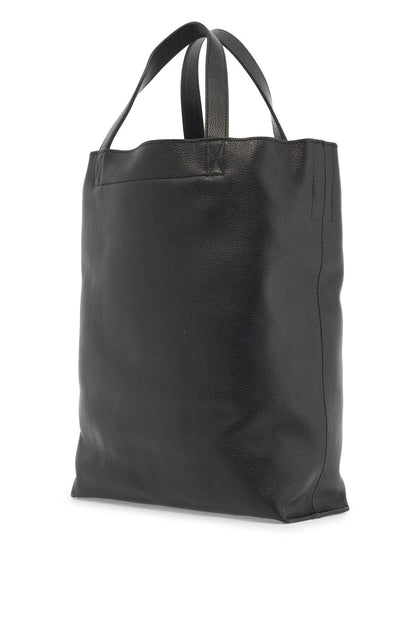 Maiko Medium Leather Tote Bag  - Black