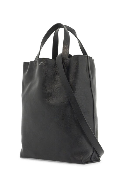 Maiko Medium Leather Tote Bag  - Black