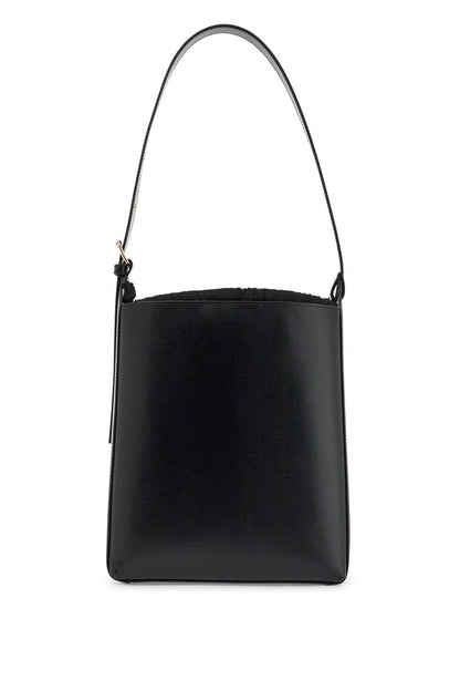 Minimalist Black Leather Crossbody Bag With Adjustable Strap  - Black