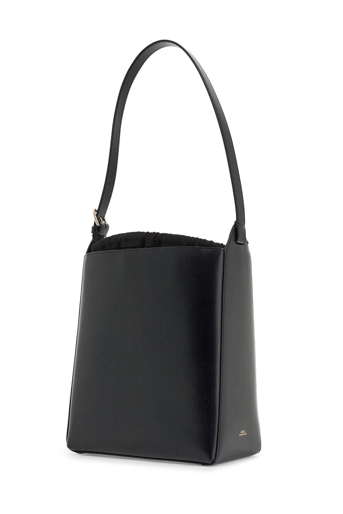 Minimalist Black Leather Crossbody Bag With Adjustable Strap  - Black