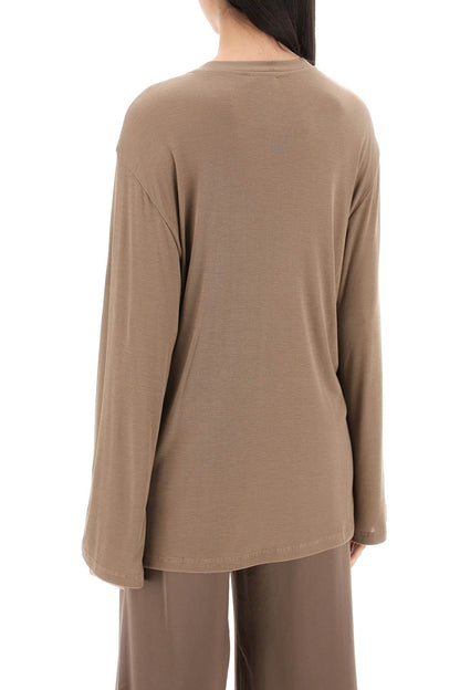 Long-sleeved Oversized T  - Brown