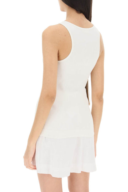 Ribbed Organic Cotton Tank Top  - White