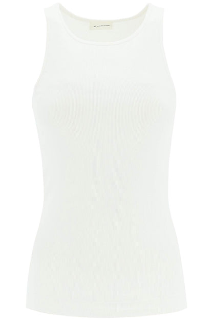 Ribbed Organic Cotton Tank Top  - White