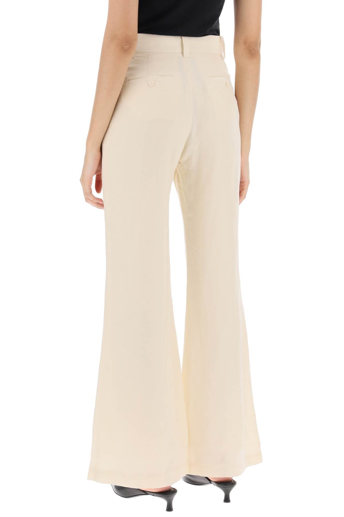 Carass Linen Blend Pants  - White