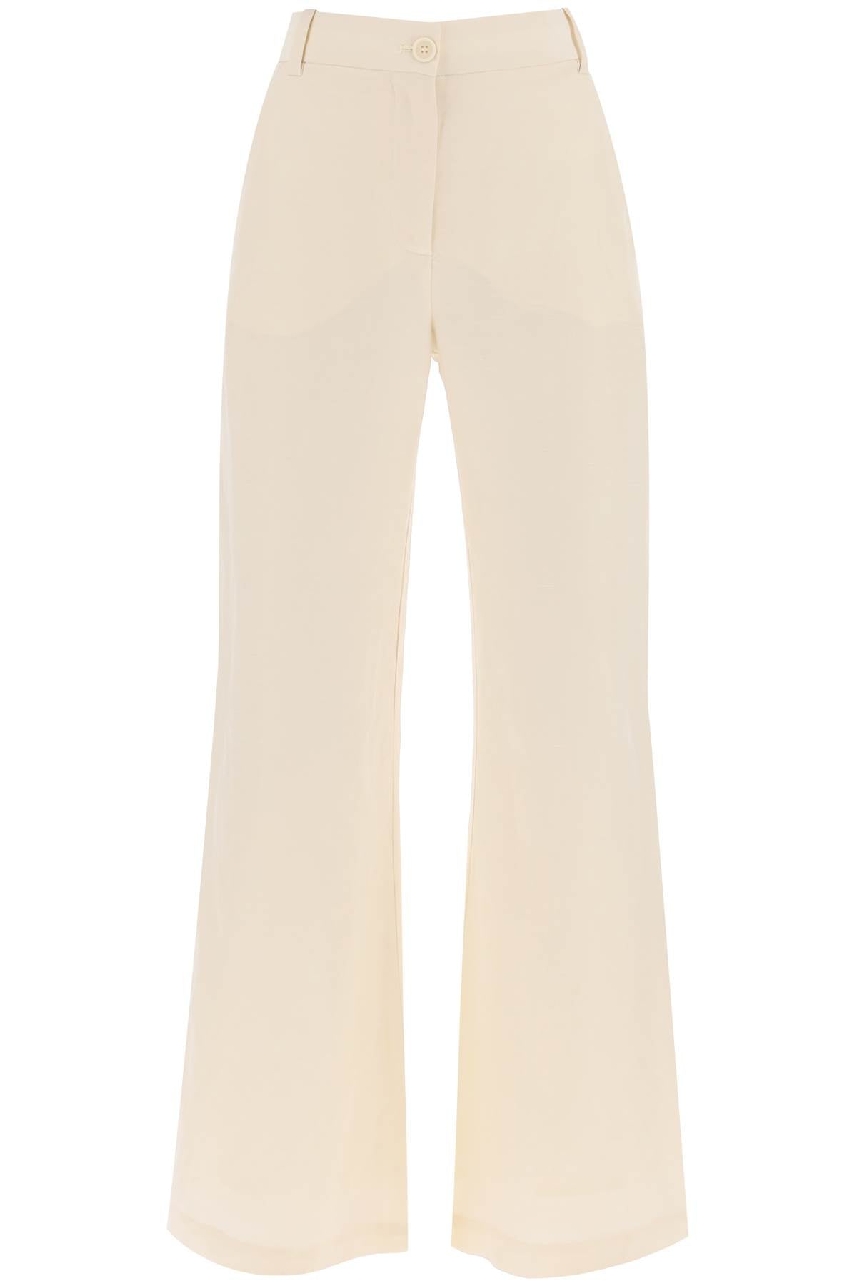 Carass Linen Blend Pants  - White