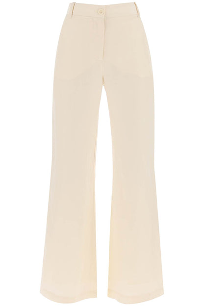 Carass Linen Blend Pants  - White