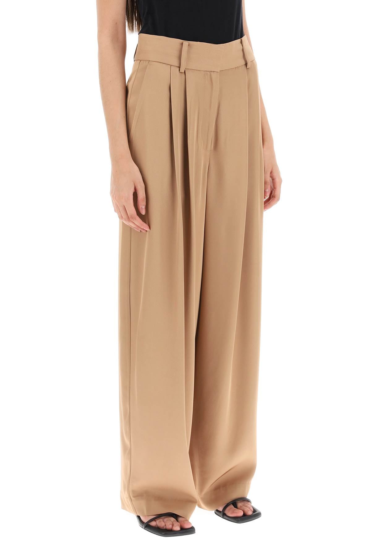 Piscali Double Pleat Fluid Pants  - Marrone