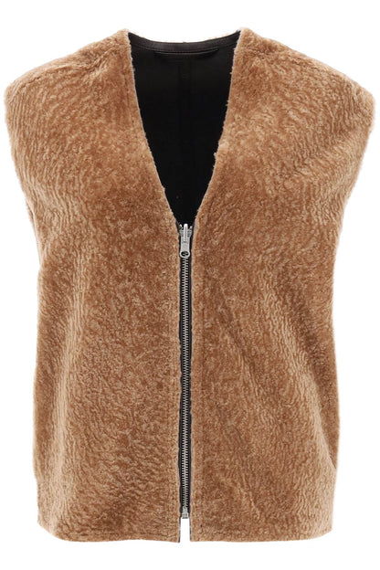 Veronicas Reversible Shearling Vest  - Beige