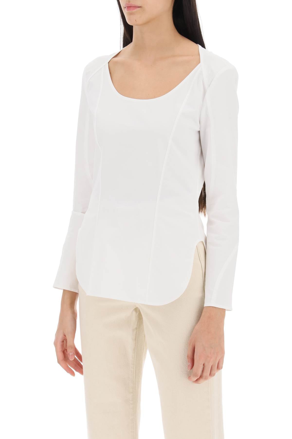 Leiya Poplin Blouse  - White