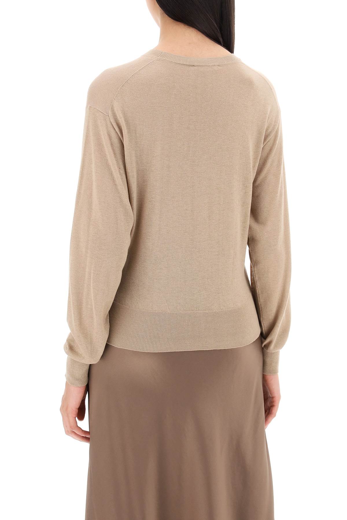 Wool And Silk Blend Pullover Sweater By  - Beige