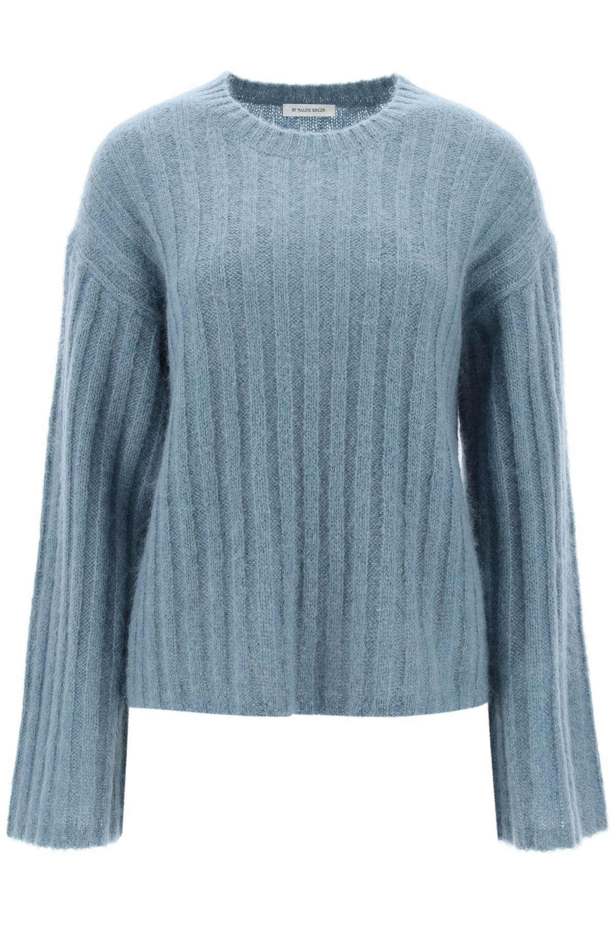 Ribbed Knit Pullover Sweater  - Light Blue