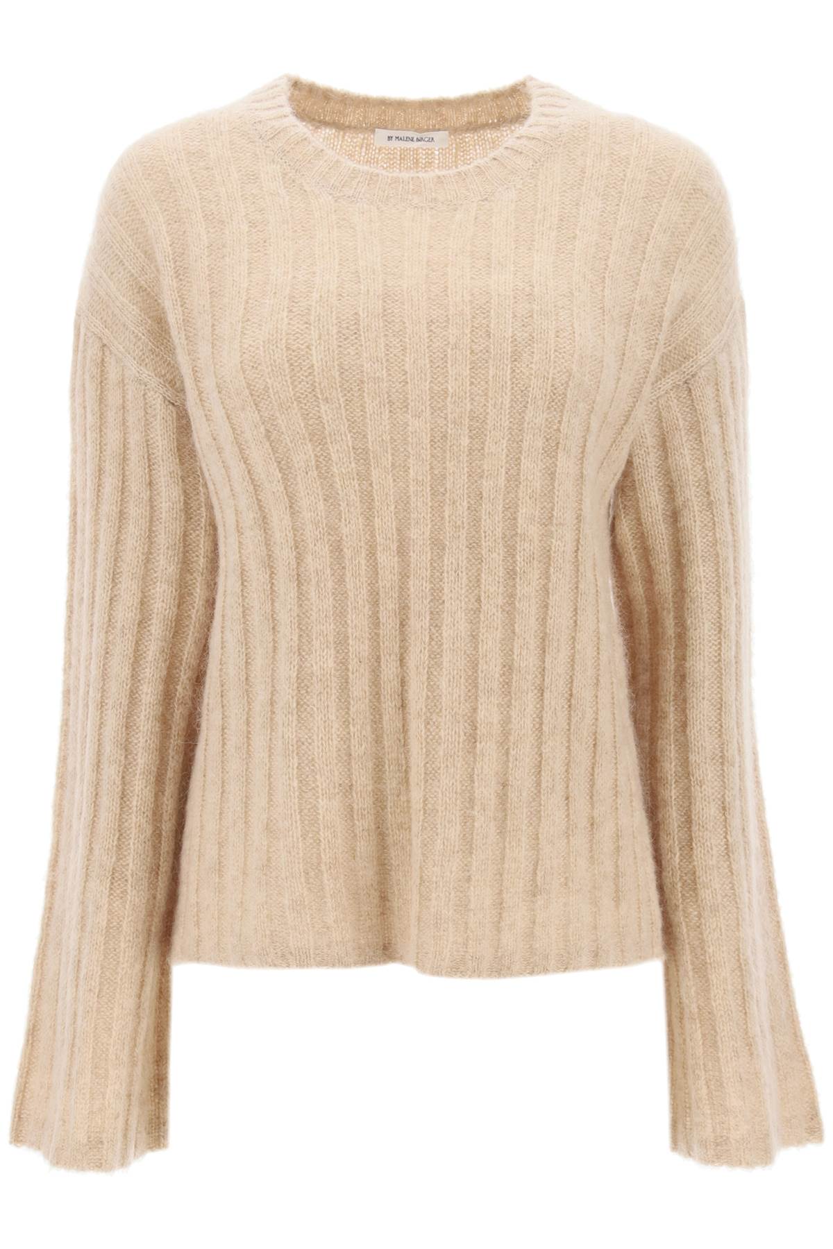 Ribbed Knit Pullover Sweater  - Beige