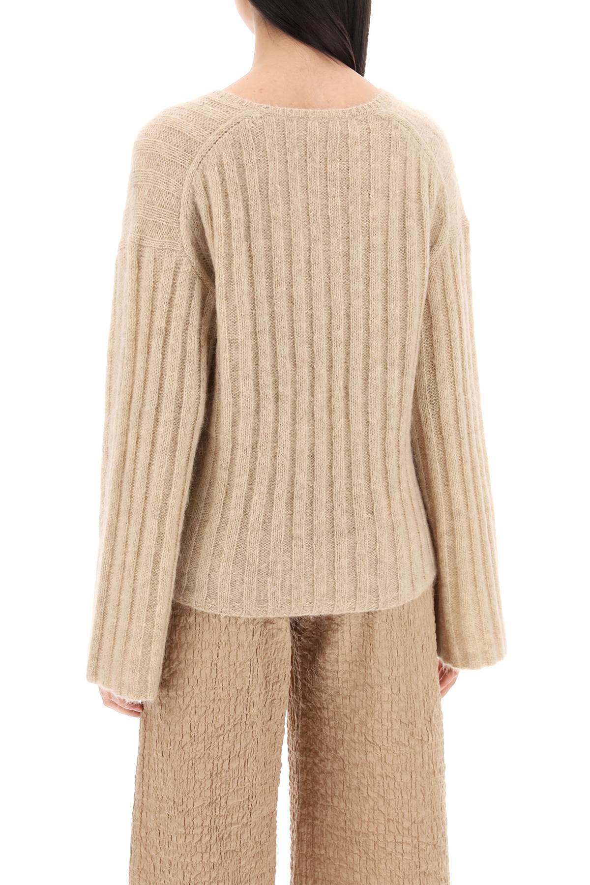 Cimone Sweater In Flat-ribbed Knit  - Beige