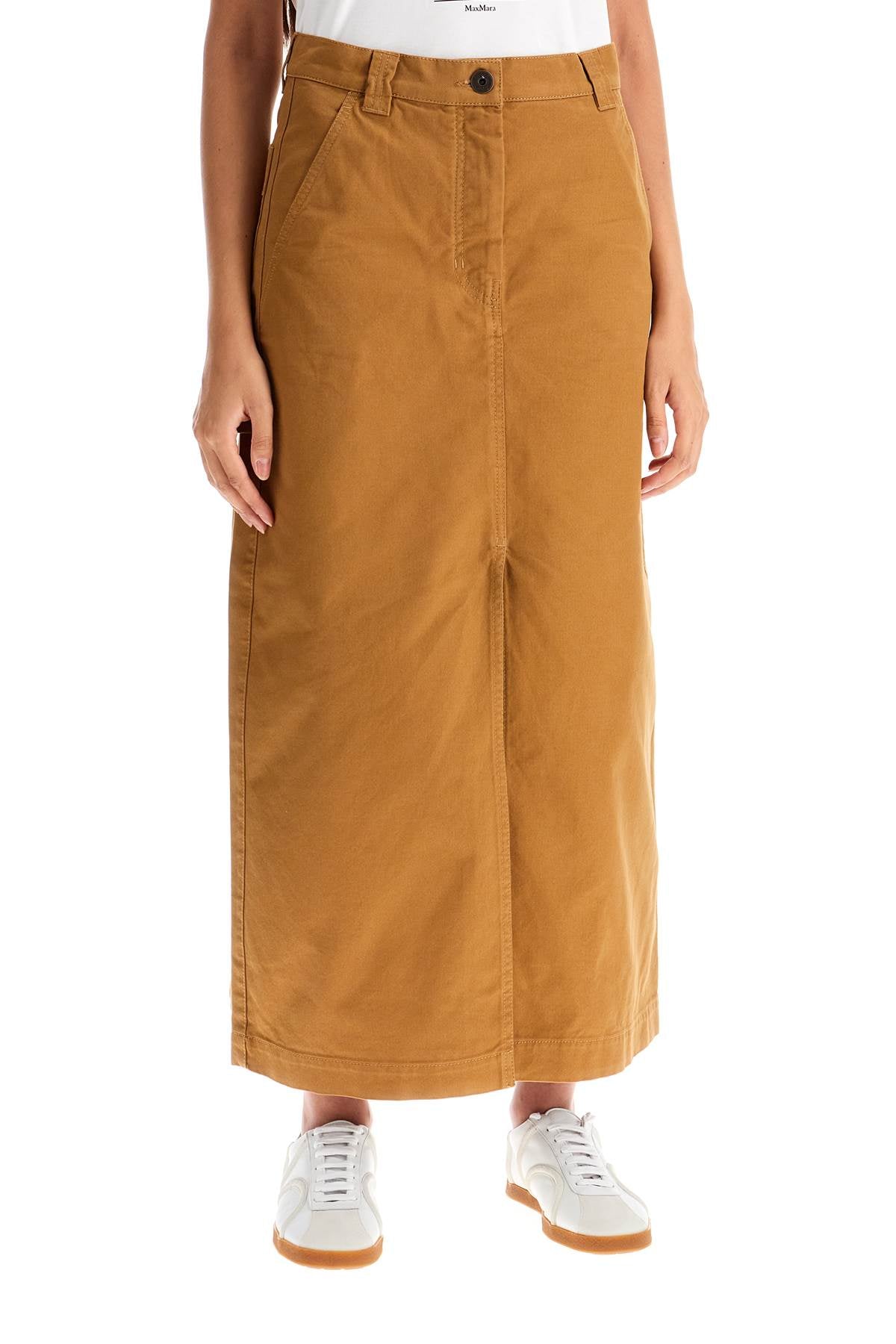 "long Canvas Skirt In Quincy Style  - Brown