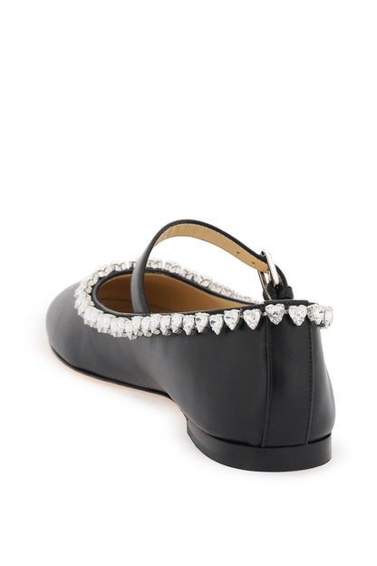 Audrey Ballet Flats With Heart-shaped Crystals  - Black