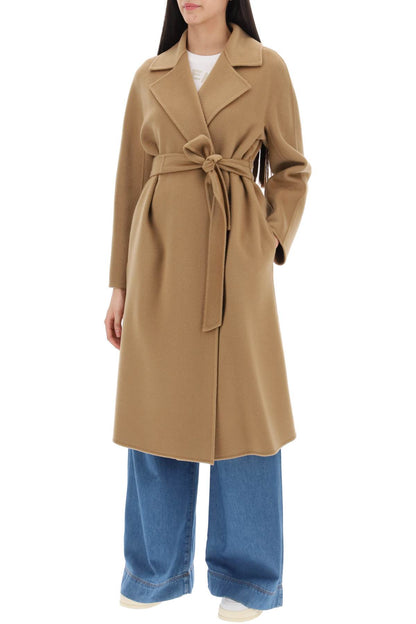 Rapido Wool-cashmere Wrap Coat  - Beige