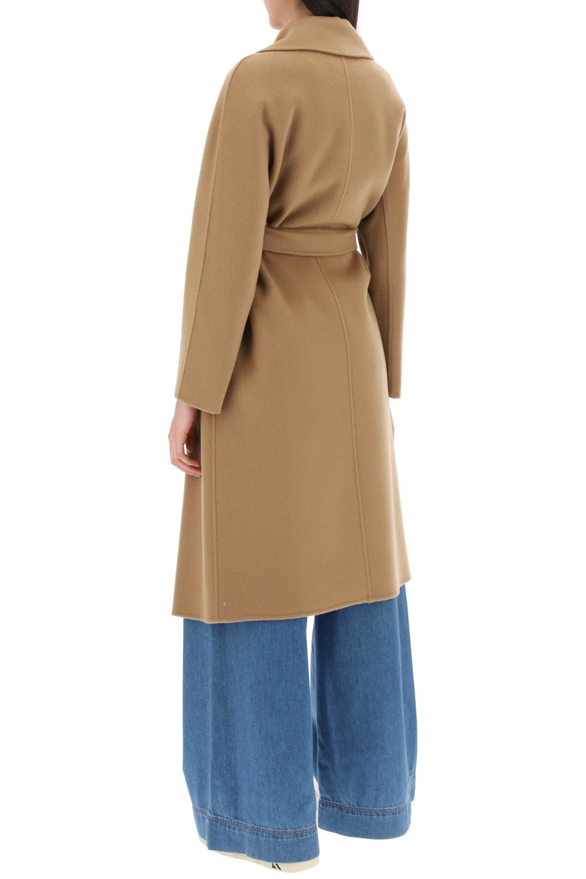 Rapido Wool-cashmere Wrap Coat  - Beige