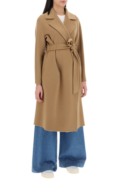 Rapido Wool-cashmere Wrap Coat  - Beige