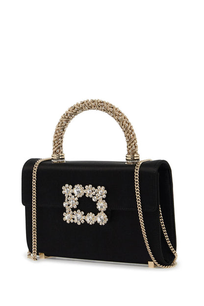 Flower Strass Jewel Mini Bag  - Black