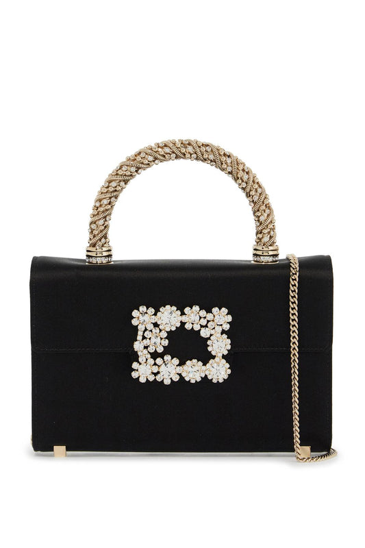 Flower Strass Jewel Mini Bag  - Black