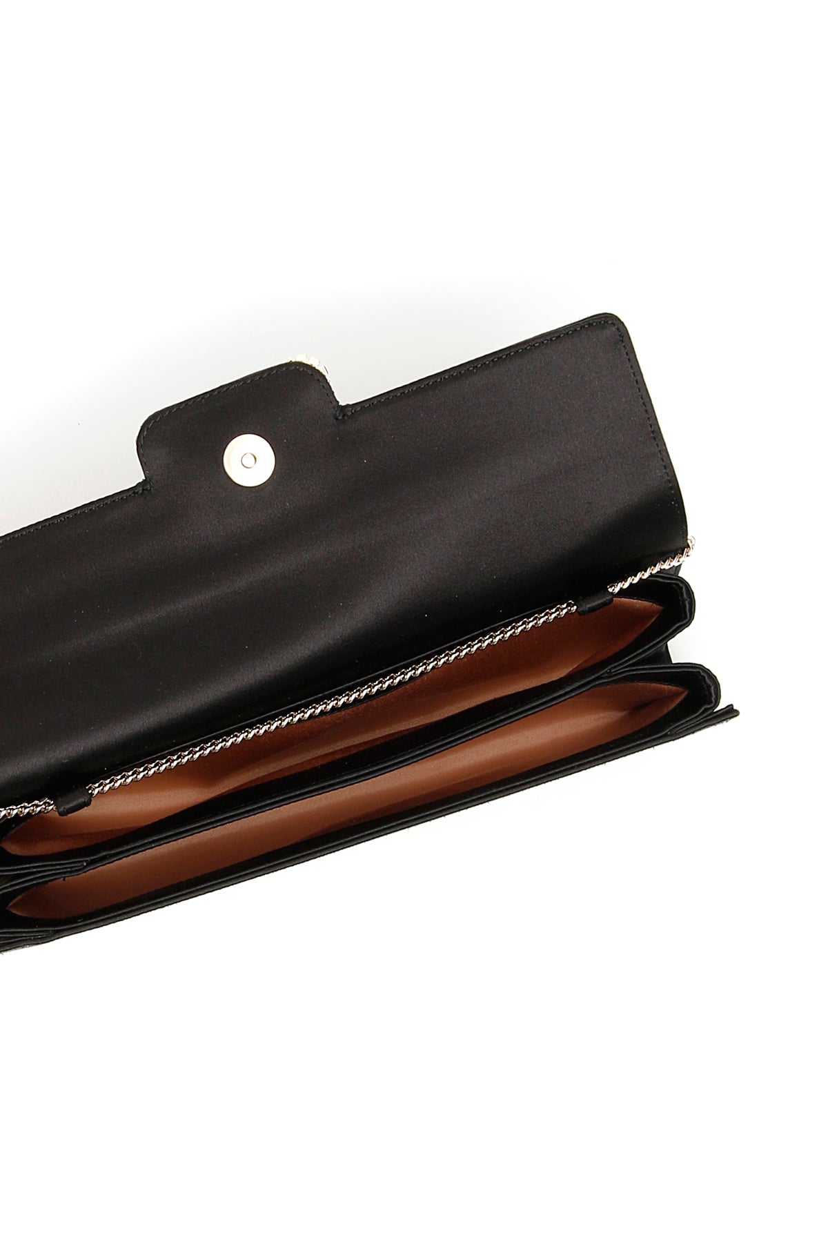 Flower Buckle Envelope Clutch  - Black