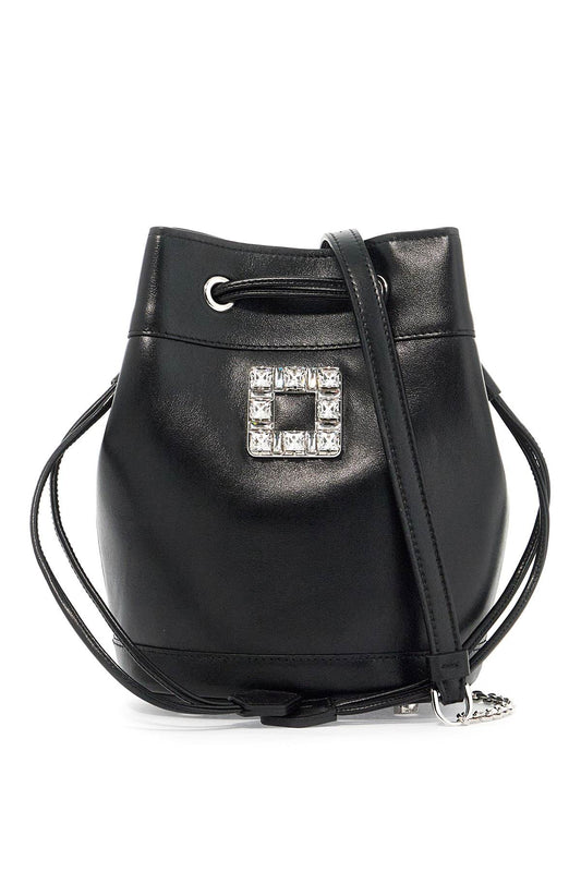 Mini Leather Trã¨s Vivier Bucket Bag  - Black