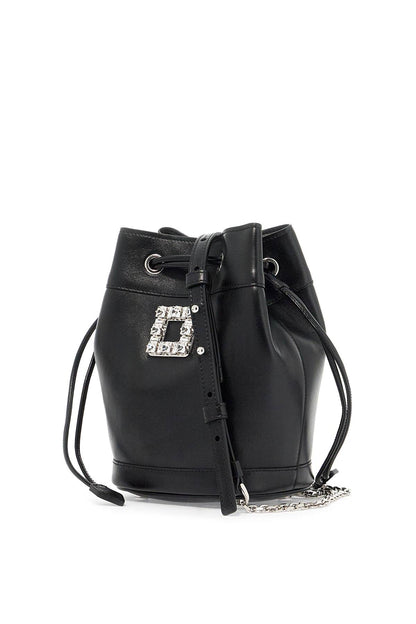 Mini Leather Trã¨s Vivier Bucket Bag  - Black