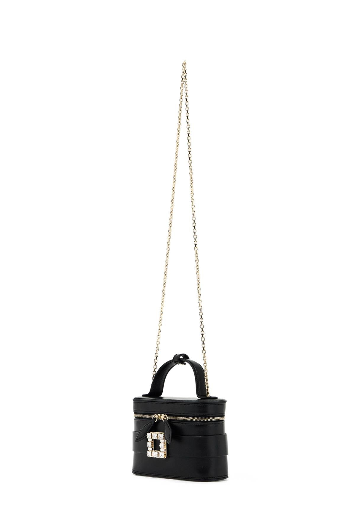 Vanity Micro Bag With Crystal Buckle  - Black