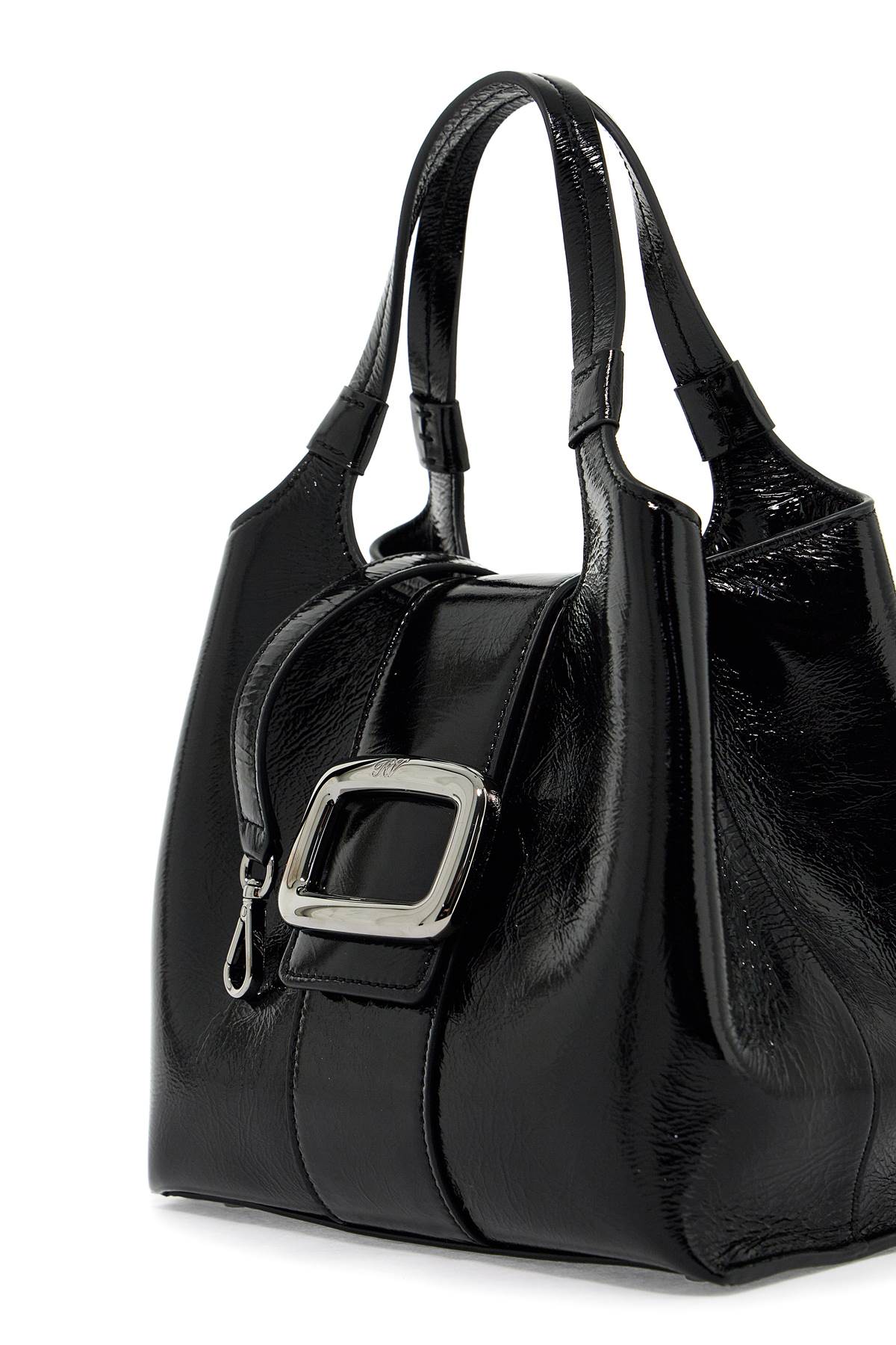 Mini Viv' Chock Tote Bag In Patent  - Black