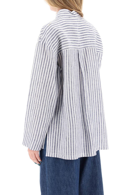 "striped Linen Shirt From Renania  - White