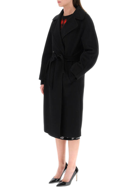 Resin Wool Coat  - Black