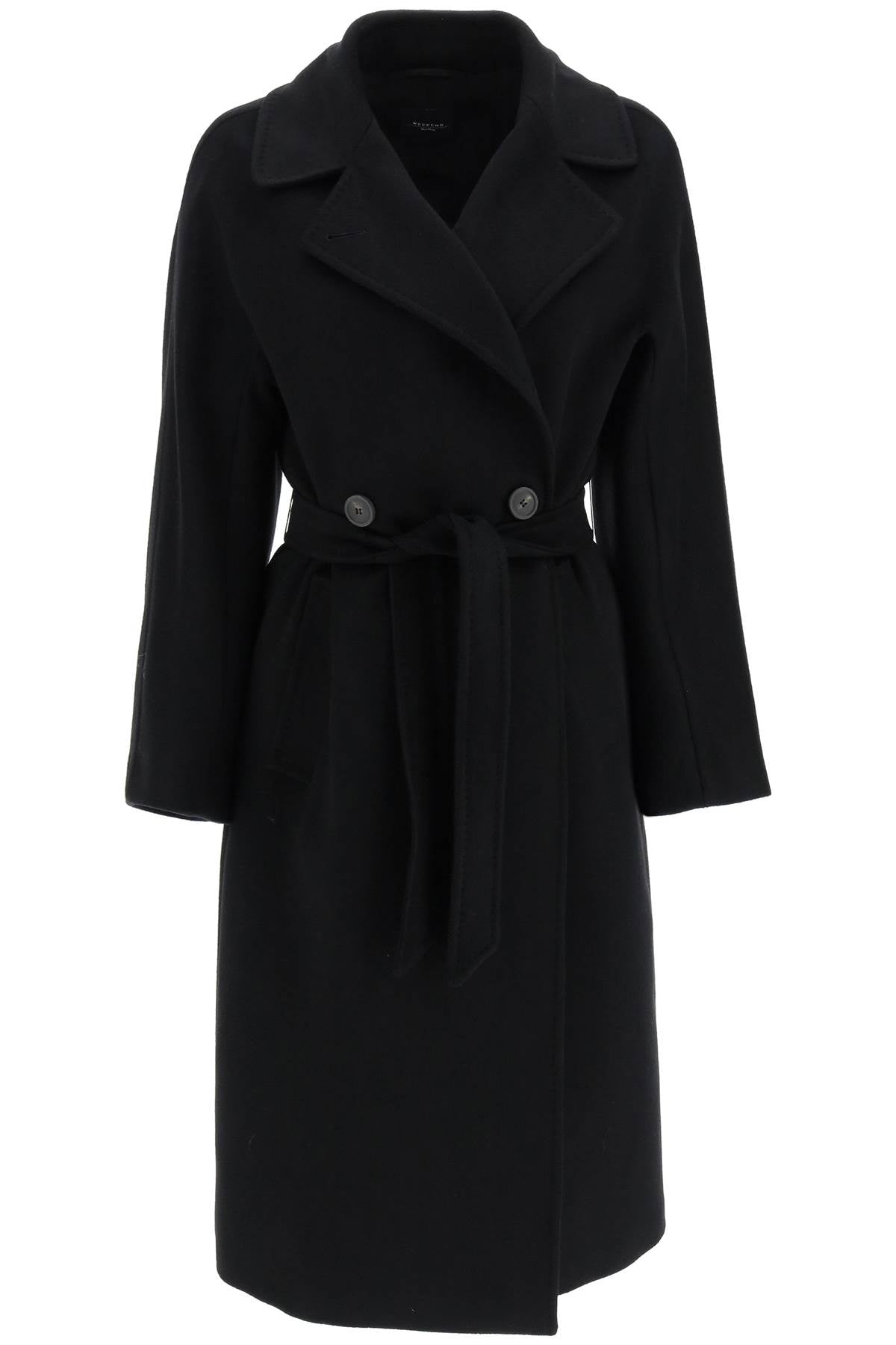 Resin Wool Coat  - Black